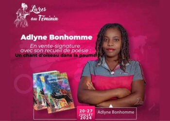 Adlyne Bonhomme en signature Un chant d'oiseau dans la paume