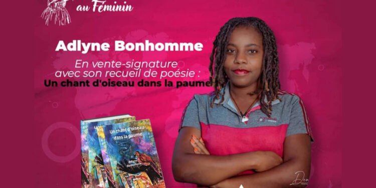 Adlyne Bonhomme en signature Un chant d'oiseau dans la paume