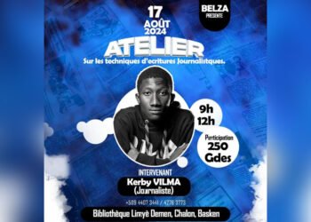 Atelier d'écriture journalistique avec Kerby Vilma à la Bibliothèque Limyè Demen (LIDE)